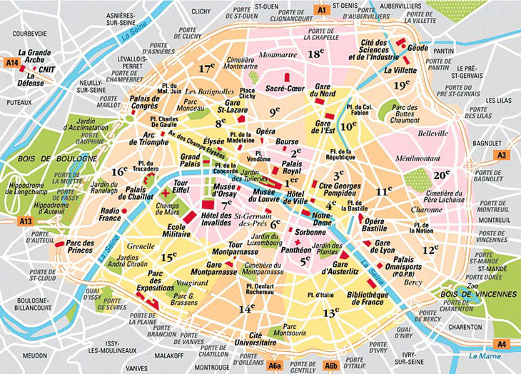 map of paris